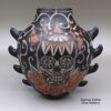 Lisa Holt, zzco3a230, Polychrome jar with pointed appliques and a painted skull, flower, and geometric design - Image 3