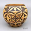 Calvin Analla Jr, zzla3a270m1, Marbleized clay bowl with a black geometric design