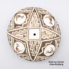 Kimo DeCora, zzle3b280m2, Black and white seed pot with a Mimbres bird and geometric design