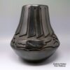 Chris Martinez, zzsc2f162: Black jar carved with avanyu and feather design - Image 2
