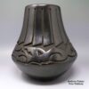 Chris Martinez, zzsc2f162: Black jar carved with avanyu and feather design - Image 3