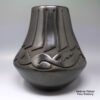 Chris Martinez, zzsc2f162: Black jar carved with avanyu and feather design - Image 4