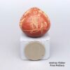 Susan Romero, zzsc2k016: Miniature red seed pot with sgraffito rabbit design