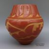 Sherry Tafoya, zzsc2m060, Red jar with carved avanyu and geometric design - Image 2