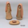 Joe and Eunice Naranjo, zzsc3a060m2, Four piece red nativity set with fire clouds