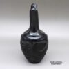 Joe Naranjo, zzsc3b090, Black wedding vase with a braided handle and a carved avanyu and geometric design - Image 2
