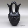 Joe Naranjo, zzsc3b090, Black wedding vase with a braided handle and a carved avanyu and geometric design - Image 3