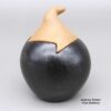 Glenn Gomez, zzta3b190, Black gourd-shaped lidded jar with golden micaceous lid