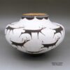 Anderson Peynetsa, zzzu3a300, Polychrome jar with a deer with heart line and geometric design